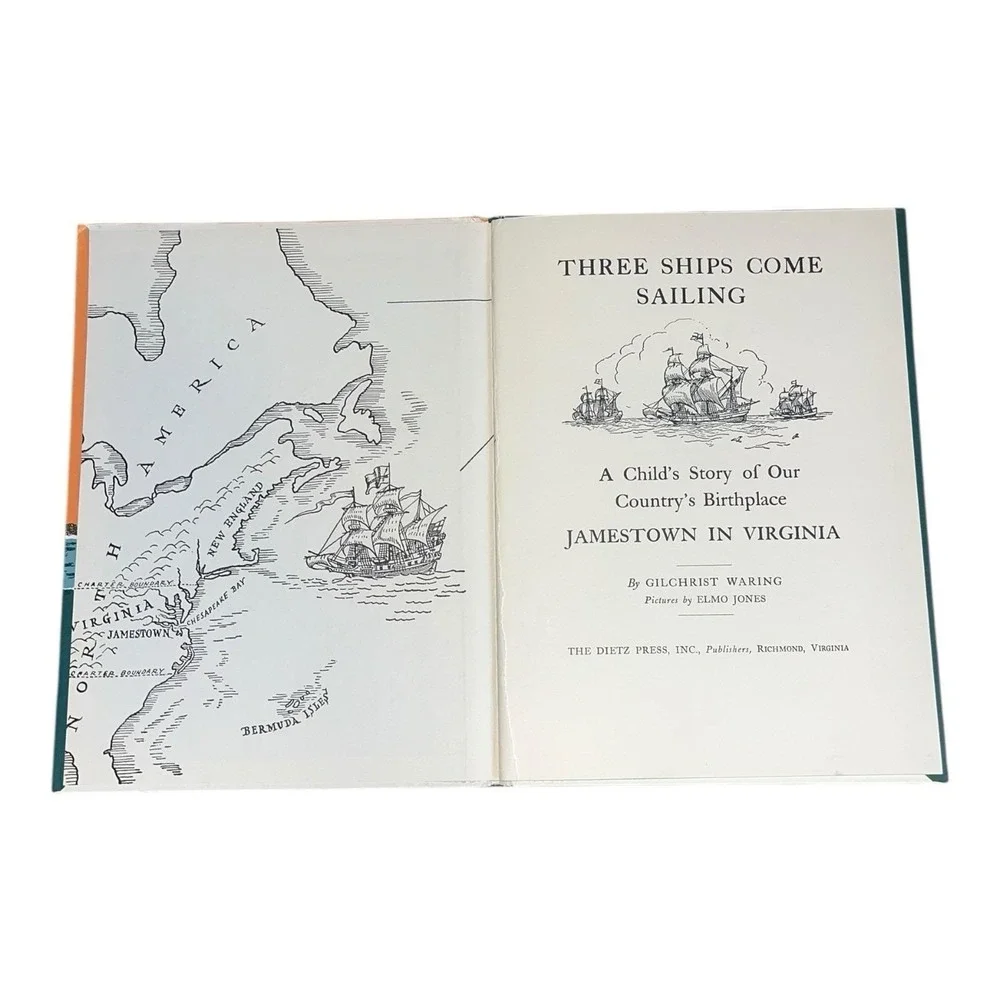 1974 Hardback Children's History‎ Book Three Ships Come Sailing Gilchrist Waring
